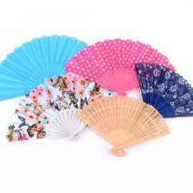 휴대용 부채 대나무살 접이식 무지 플라스틱 접는 손 나무 전통 만들기 어린이 DIY 꾸미기 공예, 제품선택, 플라워 나비