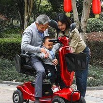 장애인차 장애인 노약자 전동차 전기 4륜차 전동차, 레드  20A 리튬   70마일