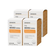 모어네이처 비타민D 영양제 2000IU 유기농 부원료 임산부 어린이 결핍 60정 2개월분, 4box