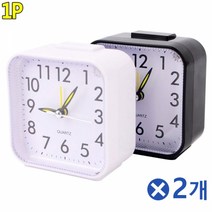 ⊙♭한정판매◎ 심플 사각 무소음 탁상시계x2개 공부방시계 책상시계 (♩♭yIg), Mognol™ 화이트_Mn™