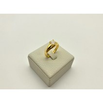 PURE GOLD 24K 순금 1돈 흰 큐 여성 반지