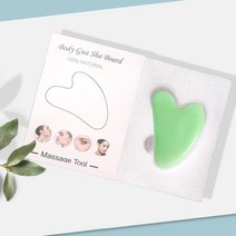 도자기 괄사구아샤 구아슈 스크레이퍼 얼굴 마사지 페이셜 스킨 케어 페이스 롤러 제이드 스톤 과샤 마사지, 10 Light green(Box)