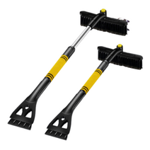 [123마켓] 회전 성에방지 눈빗자루/성에 눈 서리 길이조절 스크래퍼 회전 길이조절 성에제거기, 옐로우(1P)