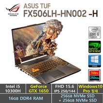 [가성비!갑!] ASUS TUF FX506LH-HN002 + Window10 Pro포함 / GTX1650, WIN10 Pro, 16GB, 513GB, Intel Core i5 10300H, 포트리스 그레이