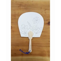 문화가게 민화도안 민화체험 한지 부채 만들기 한지선, 7번 모란나비