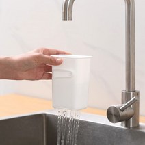물빠짐 수저통 수저정리함 조리도구통 수저꽂이 수저보관함 숟가락통 사각수저통, MS ㅣ 화이트