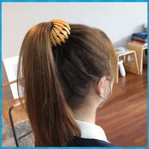 포니 헤어핀 유광 만두핀 똥머리핀 머리끈 곱창 밴드 당고 올림머리 헤어끈 스틱, 2-만두핀-베이지