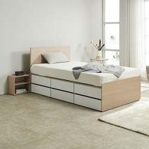 퍼즐 멀티 침대 SS (전체 서랍)+본넬 매트리스, 메이플화이트