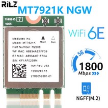 WiFi 6E MediaTek MT7921k 트라이 밴드 1800M 블루투스 52 데스크탑/노트북 무선 네트워크 카드 지원 windows10 / 11, 01 MT7921K