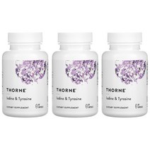 Thorne 쏜리서치 아이오딘 및 티로신 60캡슐 X3통 요오드 아이오딘화칼륨 요오드화칼륨 엘티로신 Iodine, 3개