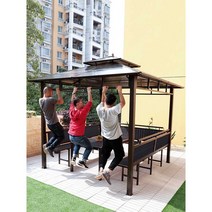 옥상파고라 정원 파고라 야외정자 원두막 가제보 사각, 3x3m 사주정 (기둥10cm)