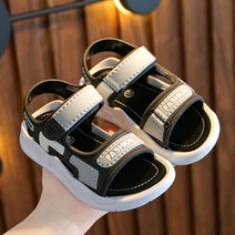 소년 샌들 2022 년 새로운 여름 미끄럼 방지 부드러운 바닥 소년 큰 어린이 후크 및 루프 어린이 신발 아기 해변 신발