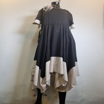 핀탁언발 반팔 마 원피스 반팔 롱 후레아 언발 원피스 프리사이즈