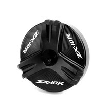 가와사키 ZX10R ZX-10R ZX 10R 2004-2021 2007 2015 2016 2017 CNC 오토바이 액세서리 엔진 플러그 오일 드레인 필터 캡, 01 Black