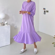 이브 프릴 롱 원피스 여성용 빅사이즈