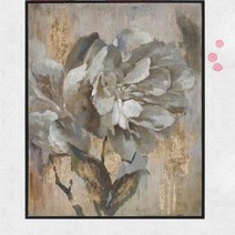 최고의 손으로 그린 팔레트 황금 꽃 현대 유화 캔버스 회화 돈 나무 벽화 장식, 70x70cm, 01