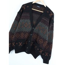 (L)인디안 니트 가디건 헤비울 패턴 자수