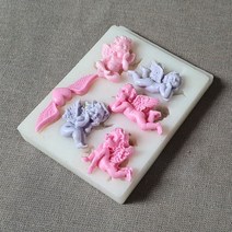 마이몰드코리아 천사 6구 데코 수제 실리콘 몰드 (m96)