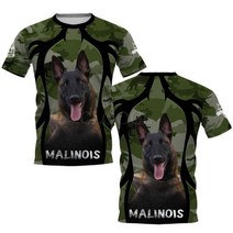 여름 남성 티셔츠 멋진 늑대 3D 프린트 남성용 반팔 CLOOCL 동물 그래픽 위장 개 Malinois 패션 웃긴 풀오버 캐주얼 탑 의류