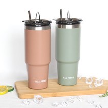 마시피렌체 스텐빨대 텀블러 2컬러 택1 750ml 900ml 직장인텀블러, 인디핑크
