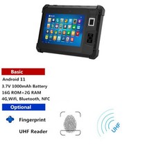 바코드무선리더기 QR 블루투스 스캐너 견고한 지문 UHF 리더 태블릿 산업용 레벨 4G 와이파이 NFC 2D 바코드 스캐너 안드로이드 11OS IP65, FU+미국