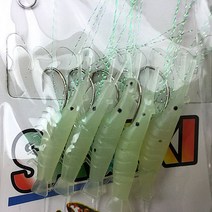 새우미끼 야광루어 민물 바다 미끼 낚시바늘 새우웜, 16호