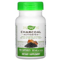 Natures Way 활성탄 280 mg 캡슐 100정