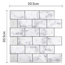폴리싱타일 Self Adhesive Kitchen Waterproof Vinyl Mosaic Peel and Stick backsplash Wall Sticker Tiles, [02] 10pieces, [19] MSOW018
