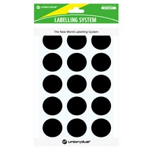 유니온플러스 unionplus 원형스티커일반(300/흑색) UL-300BK 25mm 1개