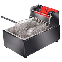 20L 튀김기 전기 220v 대용량 치킨 돈까스 상업용, 실버 스테인리스 스틸 싱글 1구 기본형