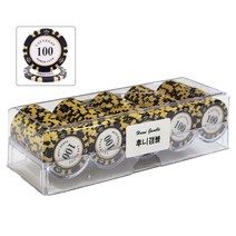 후니갬블 라스베가스 클레이 포커칩 100p + 아크릴케이스 세트, 숫자100
