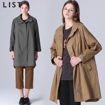 리스트 리스트 하이넥 히든 스트링 야상 점퍼