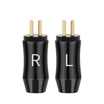 0.78mm 2 핀 헤드폰 플러그 UM3X W4R UE18 Hifi 이어폰 어댑터 DIY 용 금도금 구리 잭 스피커 커넥터, 01 Black