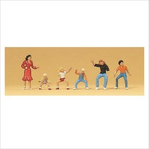 Preiser 79063 디오라마 미니어처 테라리움 회전목마 타는 관광객 6명 세트 사람 피규어 모형 1:160 사이즈