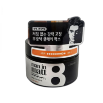 엘라스틴 맨인매트 Man In Matt No8 클레이왁스 80g 쳐짐없는 강력고정 숏컷 댄디컷용 무광택 헤어젤 헤어왁스 헤어스타일링 벌집추출물함유 11203520, 1개