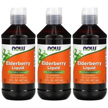 NOWFOOD 나우푸드 액상 엘더베리 500mg 237ml(8fl oz) 구연산 및 소르빈산칼륨 X 3EA
