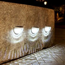 Sn52 태양광 야외 벽등 2p세트 백색 LED 조명 외부 정원 계단 문주 테라스 데크 외등 태양열 경관 등 전등, 상세 참조