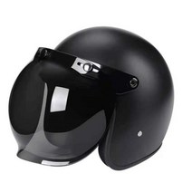쇼에이 헬멧 풀페이스 반모 레트로 빈티지 오픈 페이스 오토바이 헬멧 하프 바이크 모페드 베스파 제트 파일럿 남성용, XL, Matte Black2