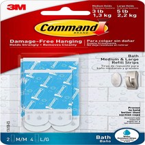 Refill Strips Command Bath Water-Resistant Adhesive Refill Strips Re-Hang Medium and Large Bath Ho, 1