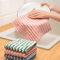 (코어무역)빨아쓰는 양면 요술행주 극세사 물결 무늬 만능행주 5p세트 색상랜덤 30x30cm, 1개