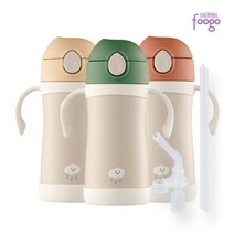 써모스 푸고 프리미엄 뉴트럴 TKFE-350 유아용 빨대컵(350ml)+빨대세트 보냉보온 텀블러, TKFE-350/본품+빨대세트, 뉴트럴그린