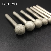 연마재Reilyn-라운드 헤드 6mm 볼포인트 그라인딩 에머리 다이아몬드 비트 120 6mm-18mm 옥 석재 연마 1 개, 01 120_05 14mm