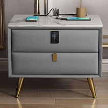 무선충전 디지털키 소형 심플 침대협탁 사이드 테이블 거실 수납 협탁, 그레이 디지털키