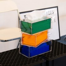 바나코 사각 아크릴 티슈 케이스, 그린