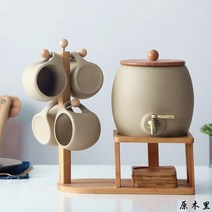 도자기 물잔 세트 2L 대용량 내열 고온 찻집 전통차 워터저그, 05. 주전자(백자) 받침대