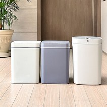 잇잉 스마트 자동 휴지통 16L 18L 자동 센서 쓰레기통 20l종량제봉투 무소음 냄새차단 주방 욕실 원터치 사각 자동스위치 냄새안나는쓰레기통, 2.슬림 화이트 16리터