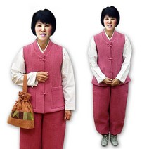우담바라 [W-07]여성용 누빔 대나무 조끼+바지