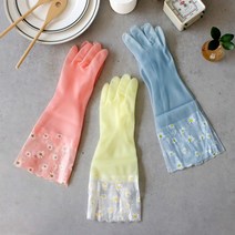 꽃패턴 고무장갑 (6type), 블루 L, 블루 L