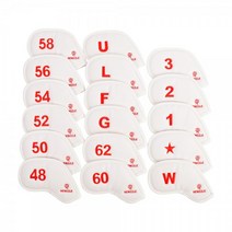 뉴즐 더블사이드 넘버 자석 웨지커버 (52도 +56도), 올화이트(오렌지자수)