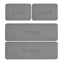 깔끔대장 포근하족 발매트 2종, 그레이 2개+대형 그레이 2개